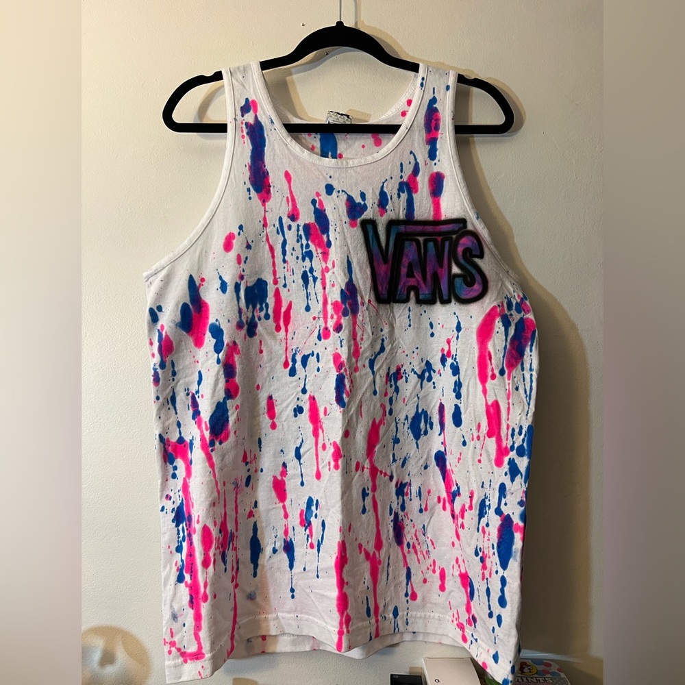 NWOT vans knockoff airbrush splatter print tank top